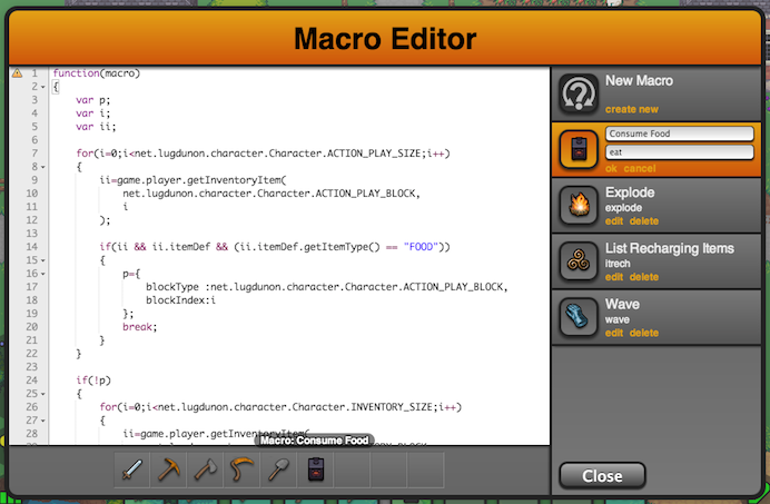 The Macro Editor UI